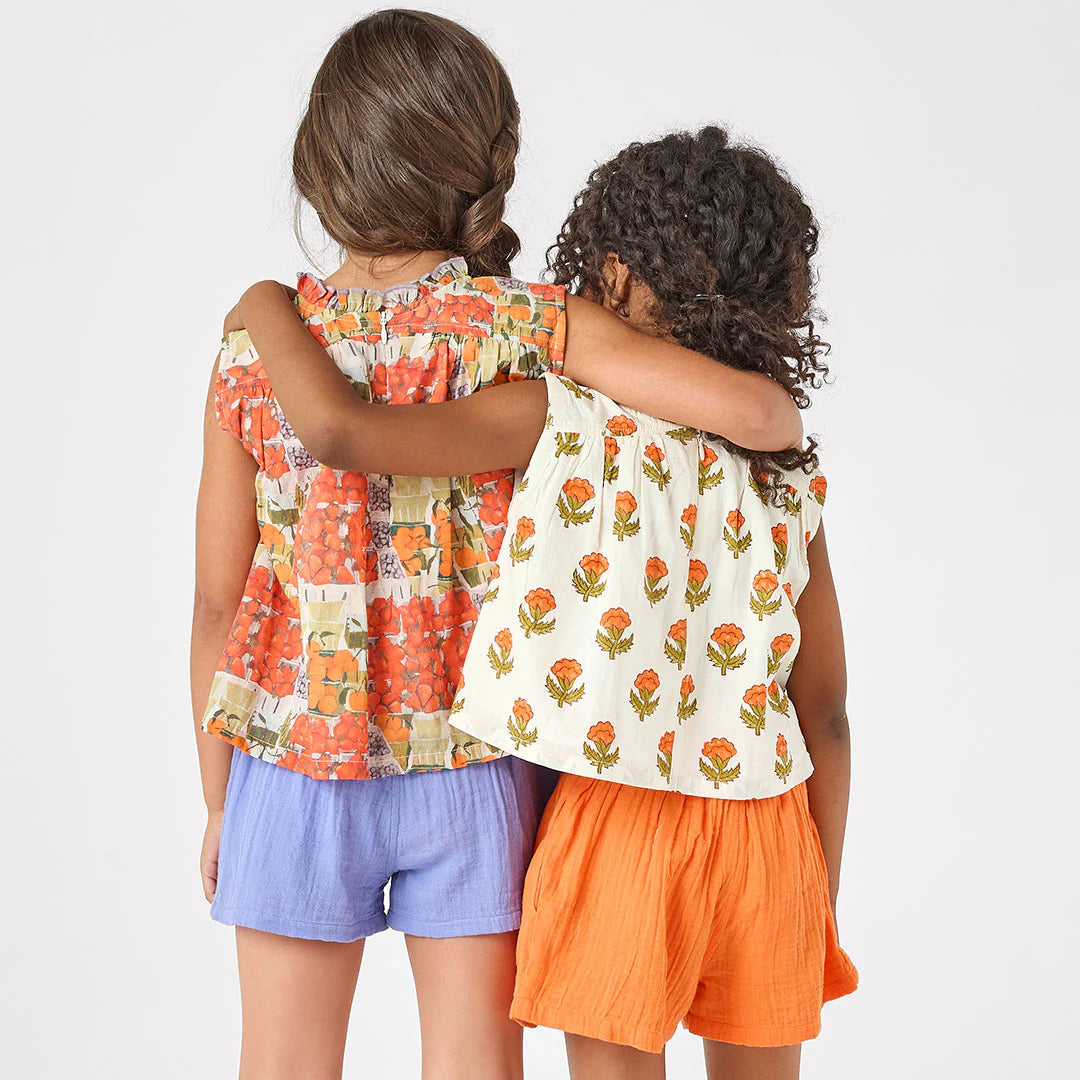 Girls Misha Top - Small Orange Bud