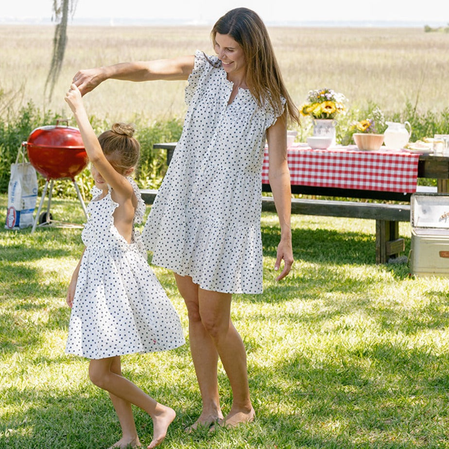 Womens Kalani Dress - Cream Ditsy Stars