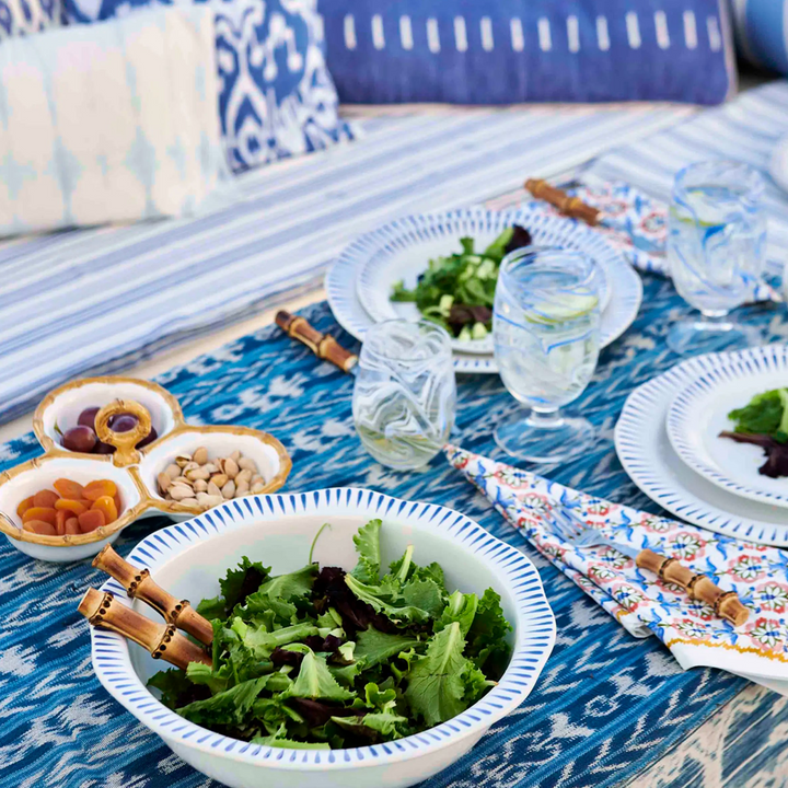 Sitio Stripe Serving Bowl - Delft Blue