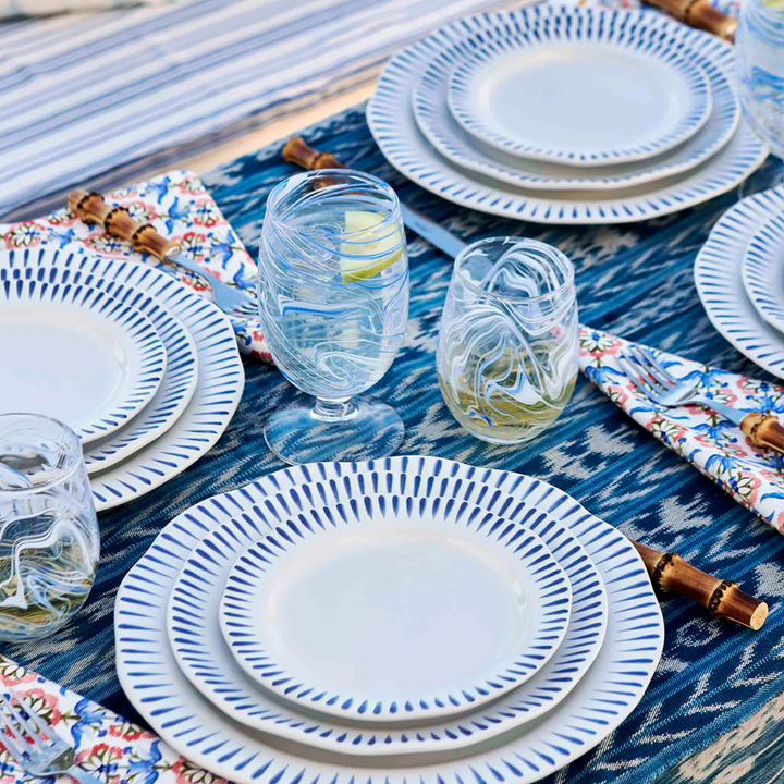Sitio Stripe Dinner Plate - Delft Blue