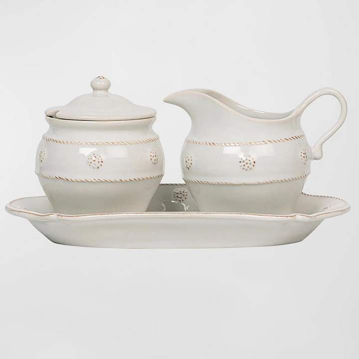 Berry & Thread Sugar and Creamer Set - Whitewash
