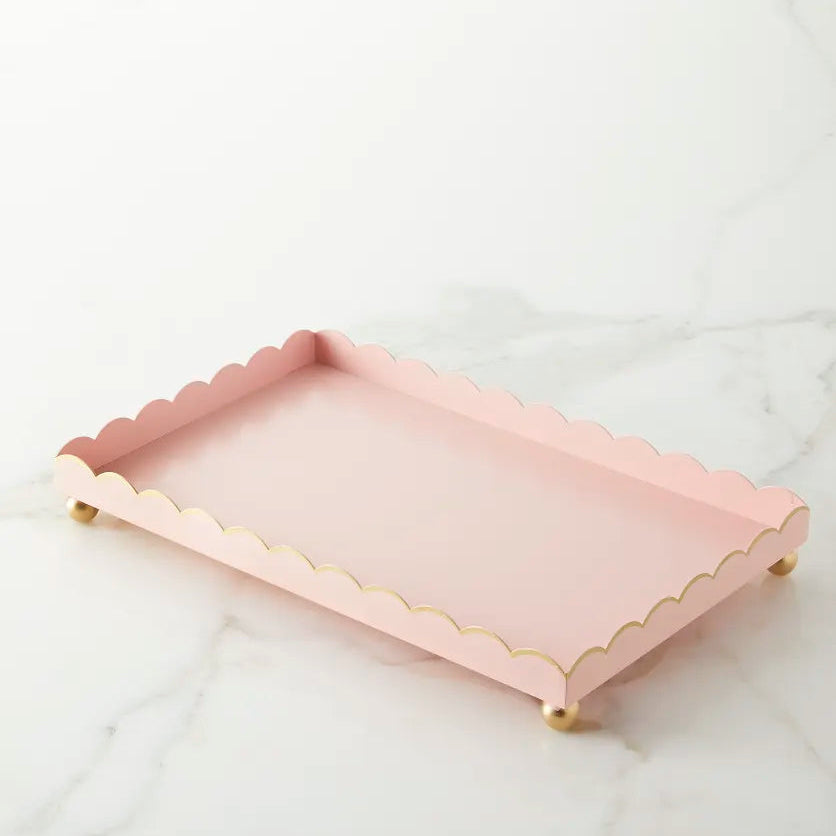 Rectangular Eloise Blush & Gold Tray