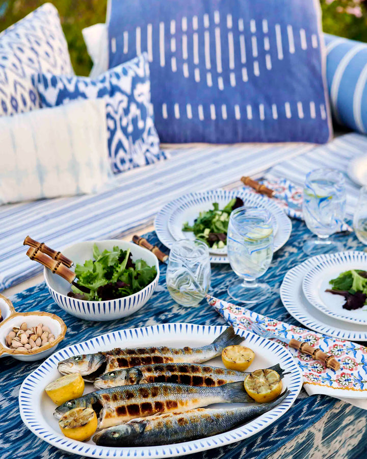 Sitio Stripe 4pc Place Setting - Delft Blue
