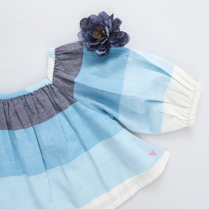 Girls Lexi Top - Ocean Stripe