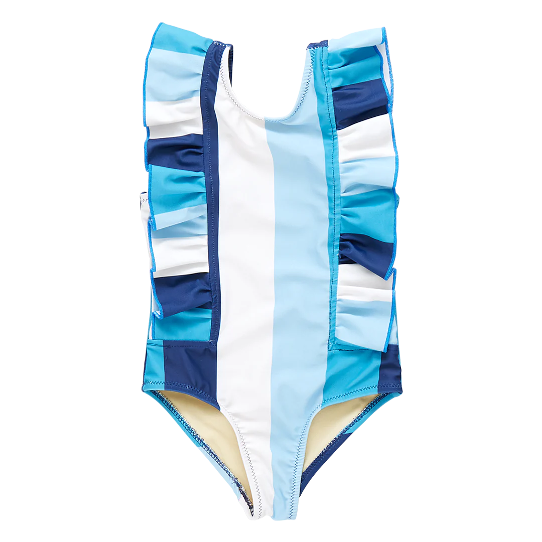 Girls Katniss Suit - Ocean Stripe