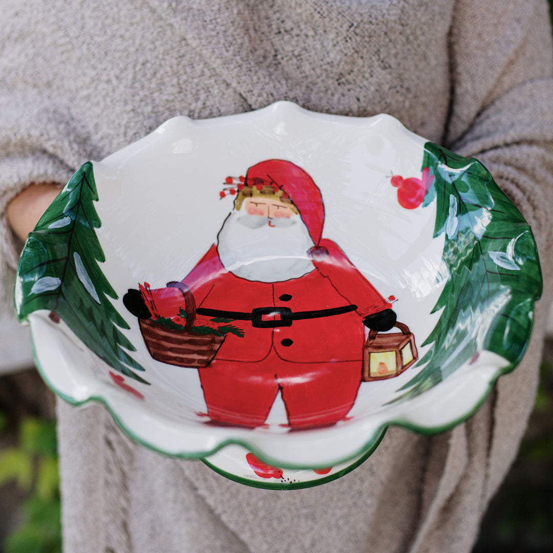 Old St. Nick Pedestal Fruit Bowl