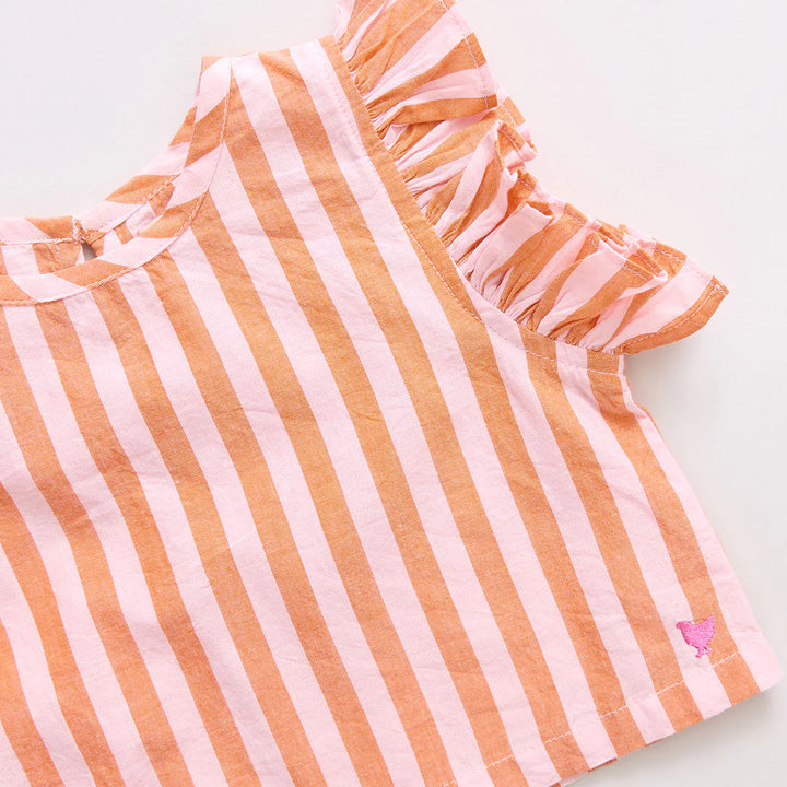 Baby Girls Abigail 2-Piece Set - Orange Pink Stripe