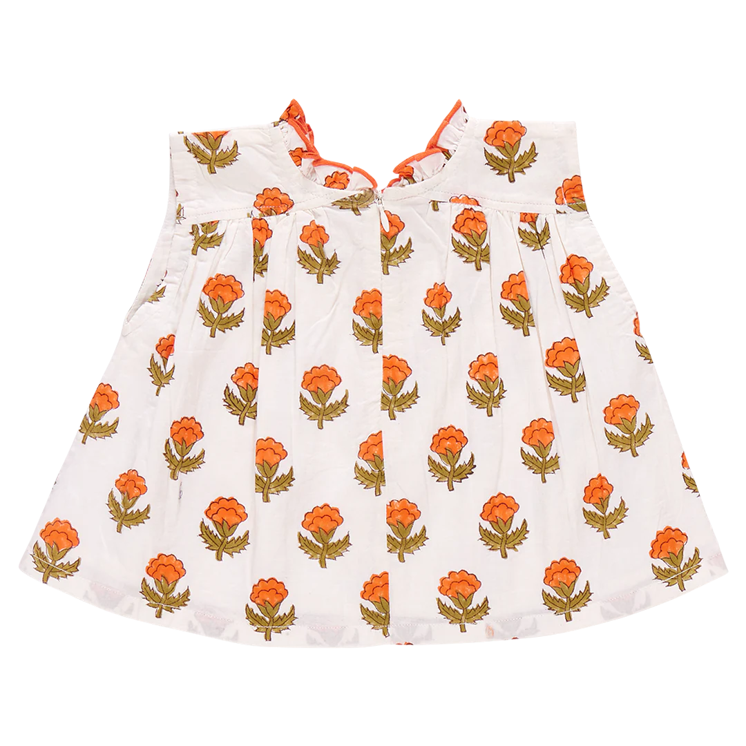 Girls Misha Top - Small Orange Bud
