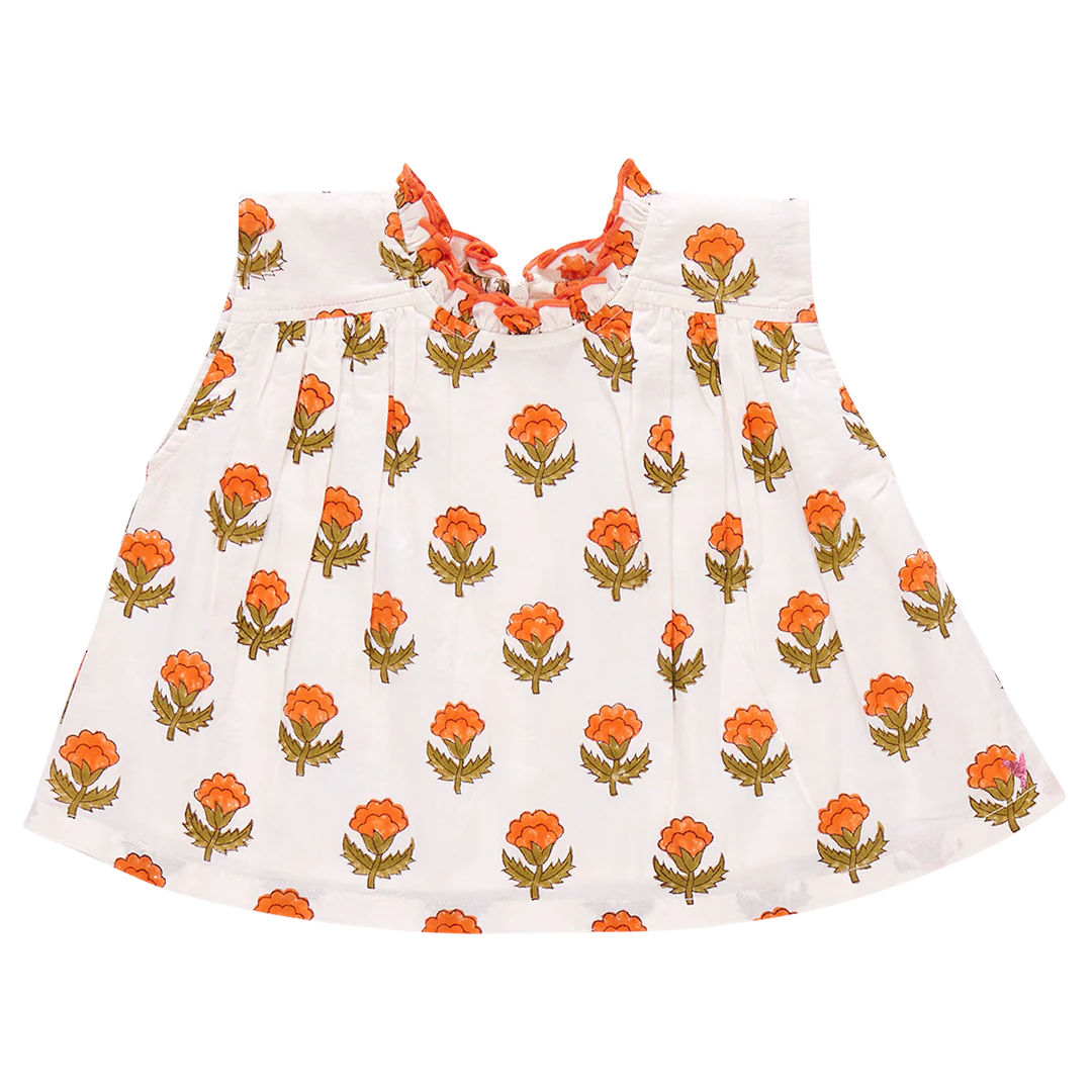 Girls Misha Top - Small Orange Bud