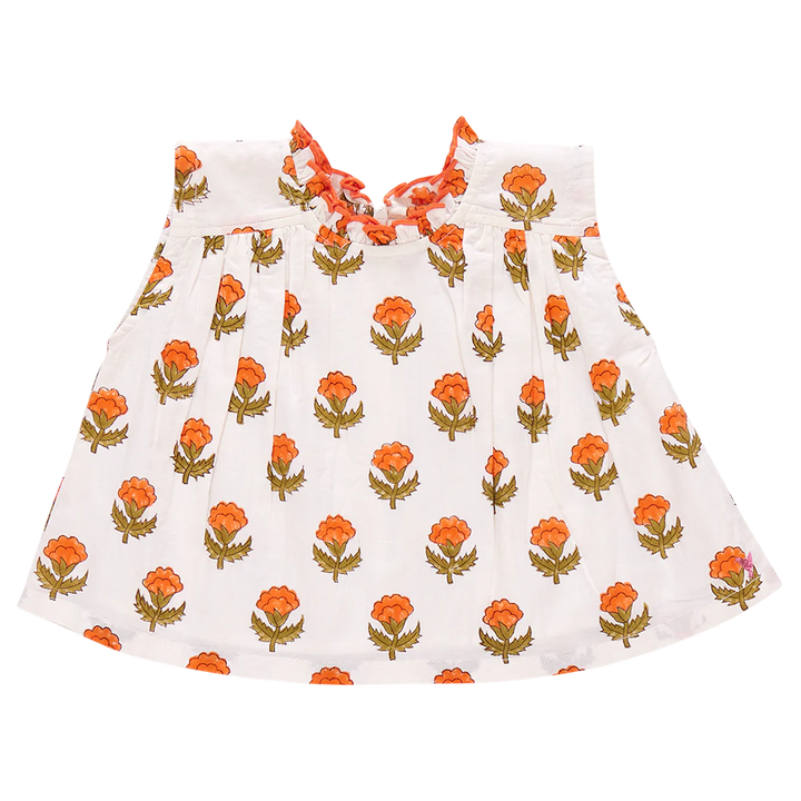 Girls Misha Top - Small Orange Bud