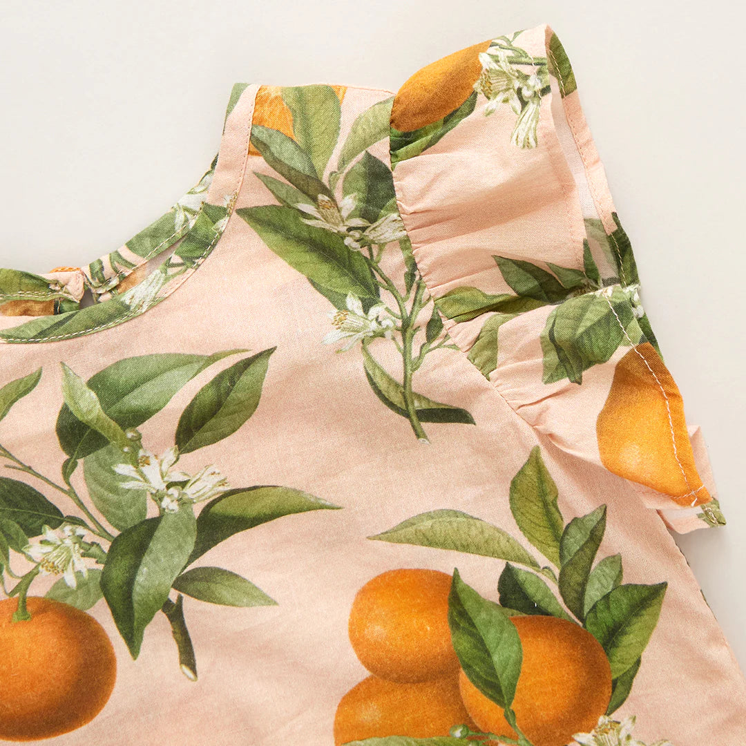 Baby Girls Abigail 2-Piece Set - Pink Botanicals Oranges