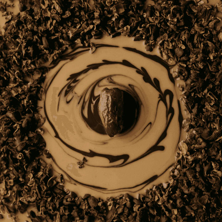 Creamy organic tahini swirled with dark chocolate and cacao for The Conscious Bar Creamy Tahini