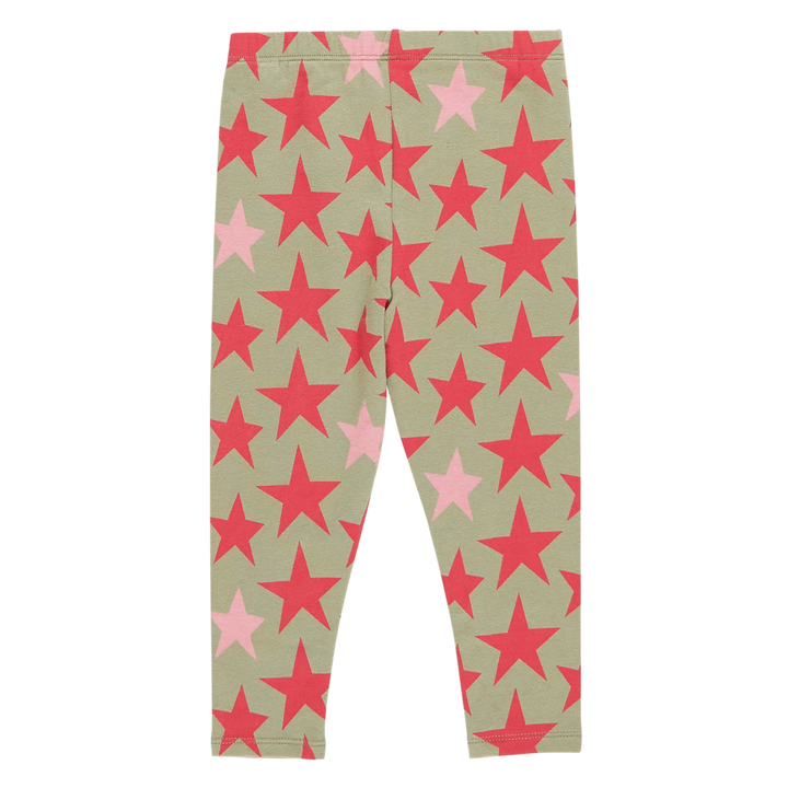 Girls Organic Legging - Green Star
