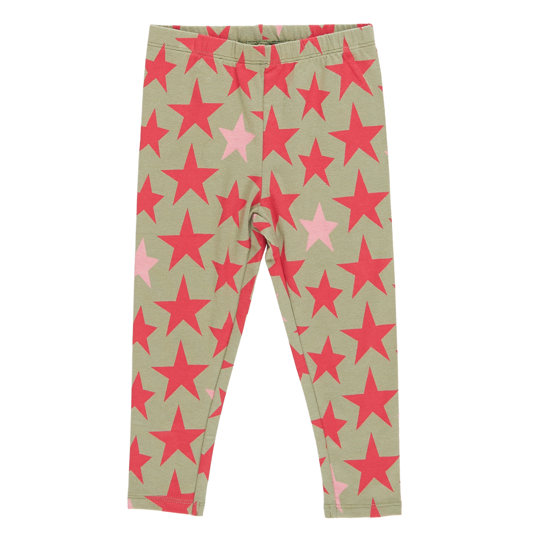 Girls Organic Legging - Green Star