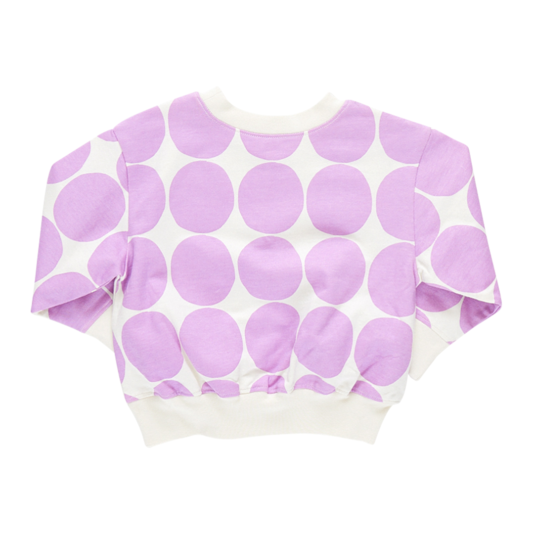 Girls Organic Sweatshirt - Lavender Dot