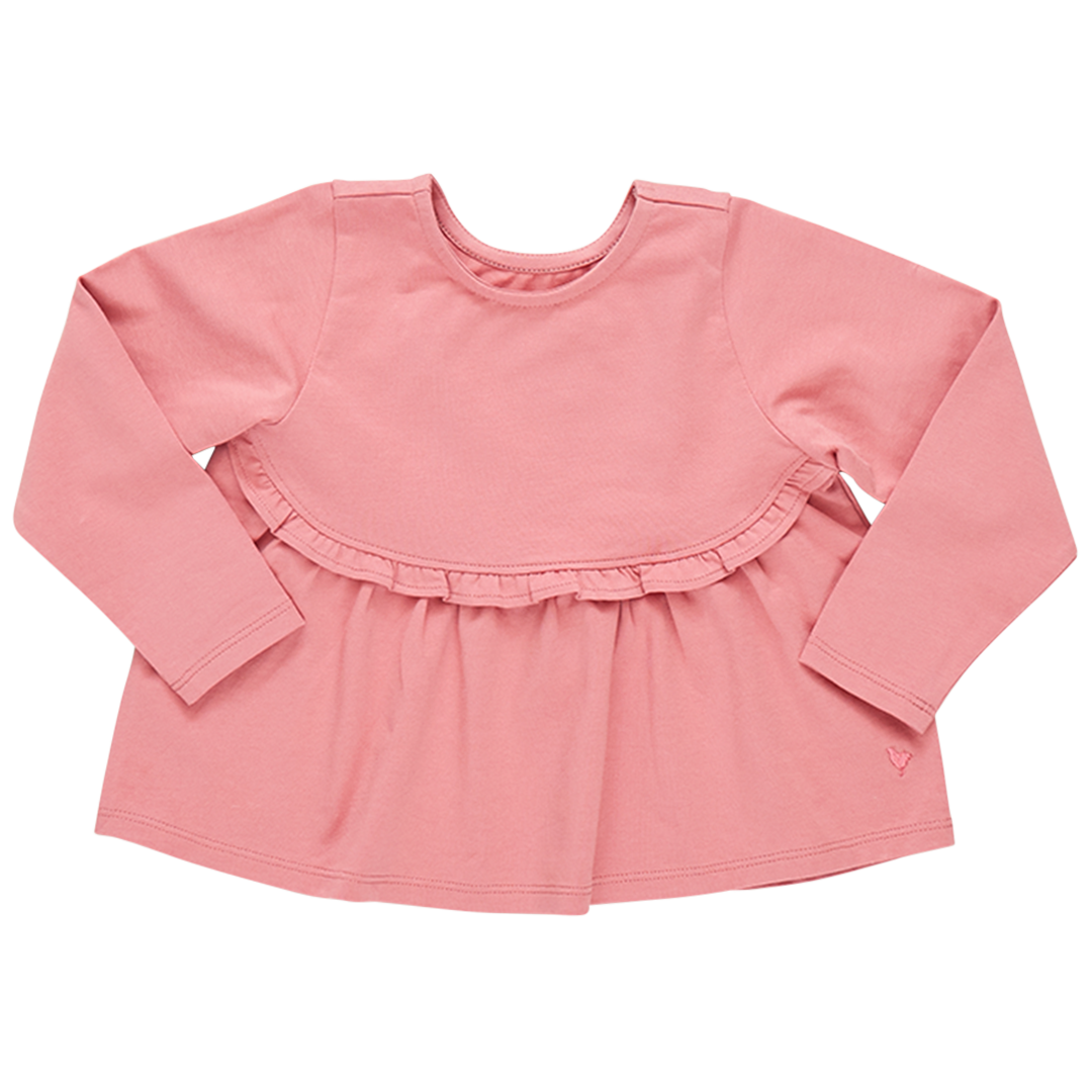 Girls Organic Rowan Top - Brandied Apricot