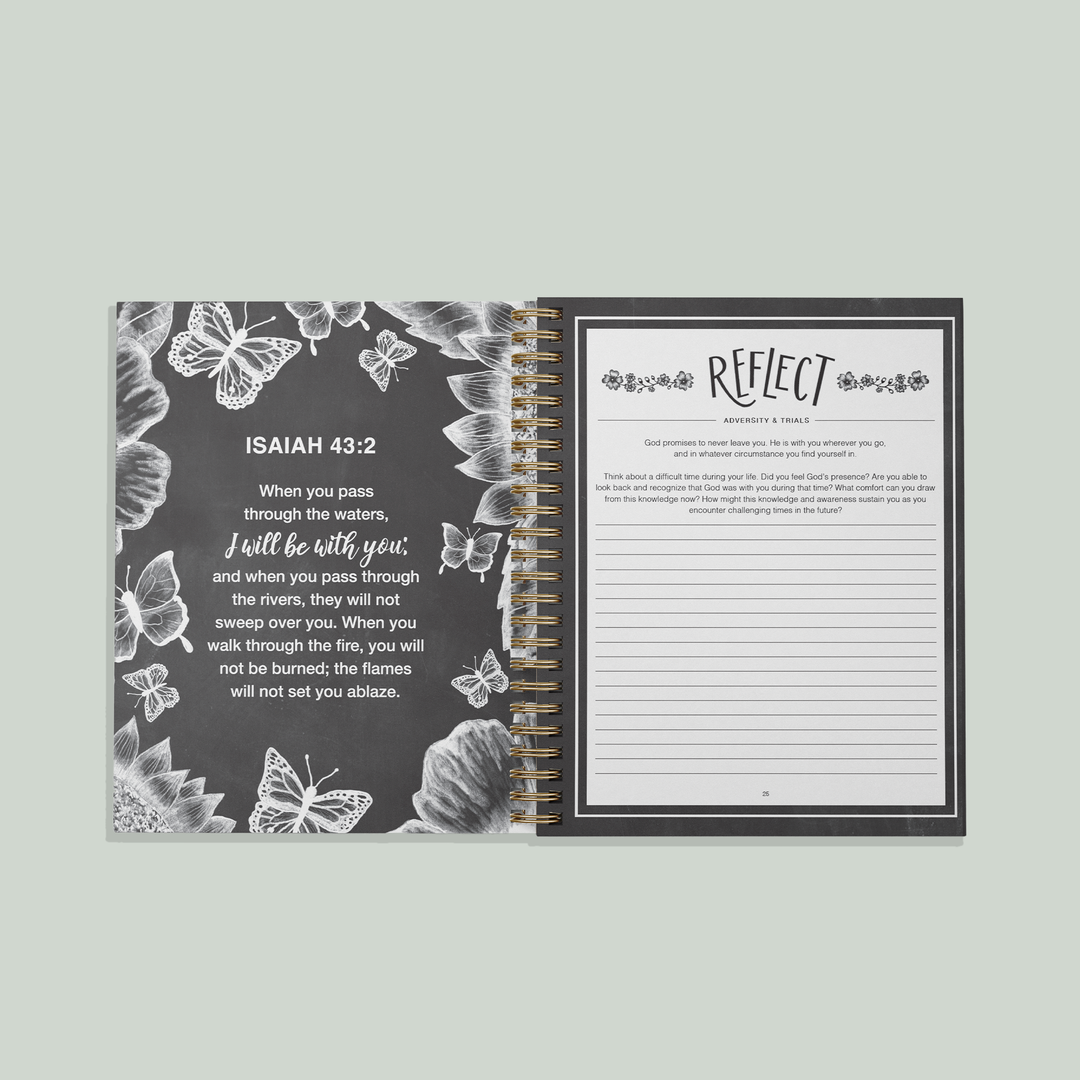 Prayer and reflection page for Isaiah 43:2 in Paige Tate &amp; Co&