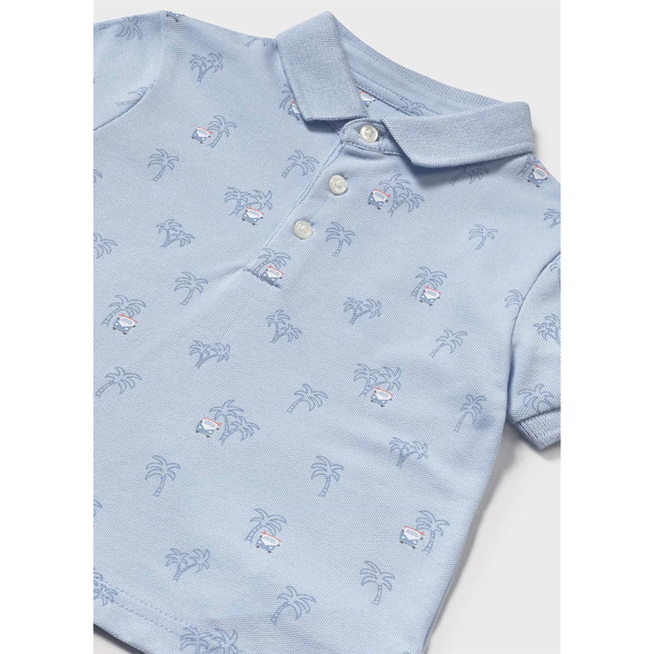 Sky Blue Palm Tree Polo