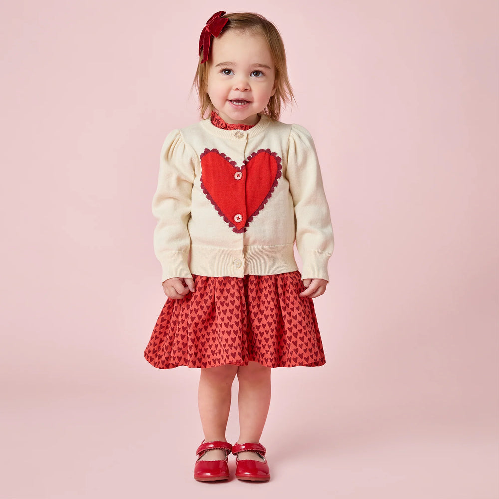 Baby Girls Constance Sweater - Scalloped Heart