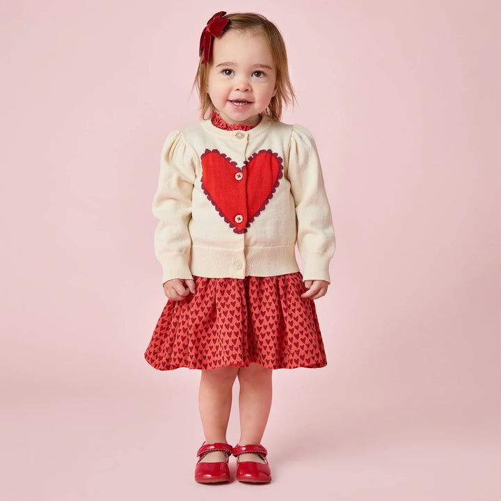 Baby Girls Constance Sweater - Scalloped Heart
