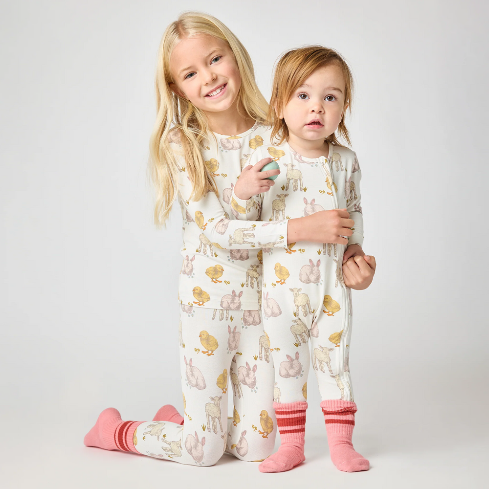 Kids Bamboo PJ Set - Easter Friends