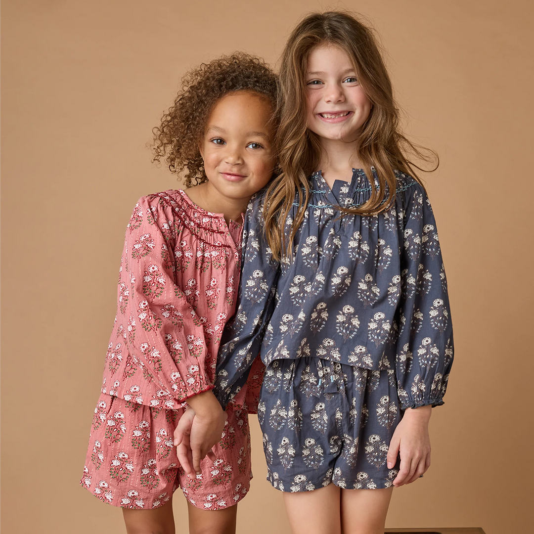 Girls Ava Top - Pink Strawflower