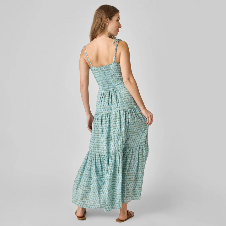 Womens Marilyn Dress - Blue Prairie Block Print