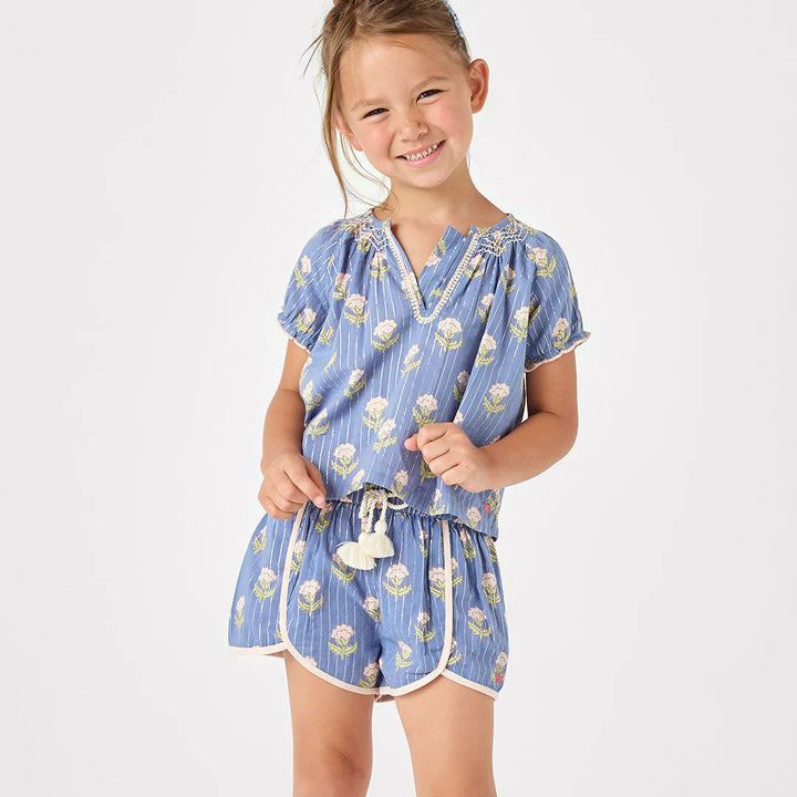 Girls Ava Top - Periwinkle Small Bud