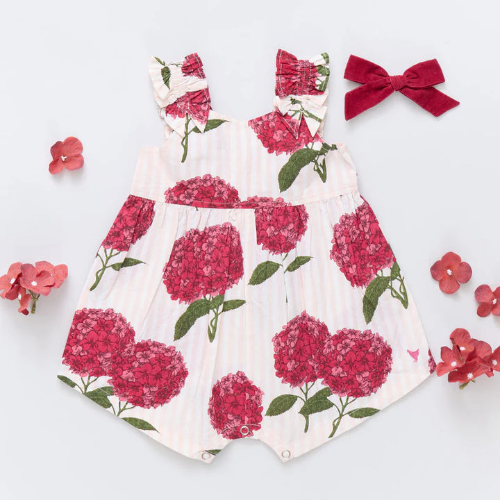 Baby Girls Via Jumper - Pink Stripe Hydrangeas