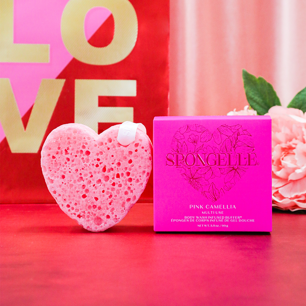 Spongellé Pink Camellia | Heart Buffer