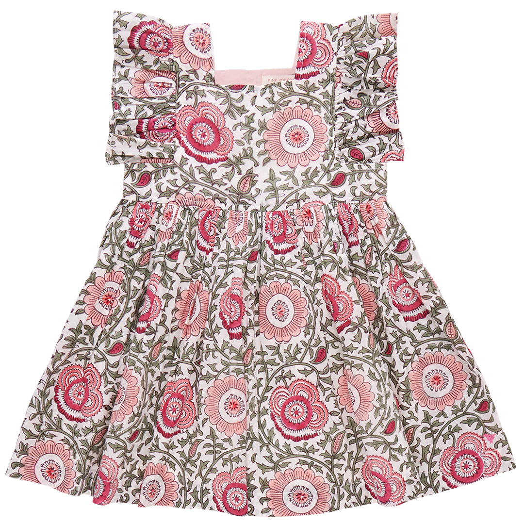 Girls Elise Dress - Pink Lisbon Floral