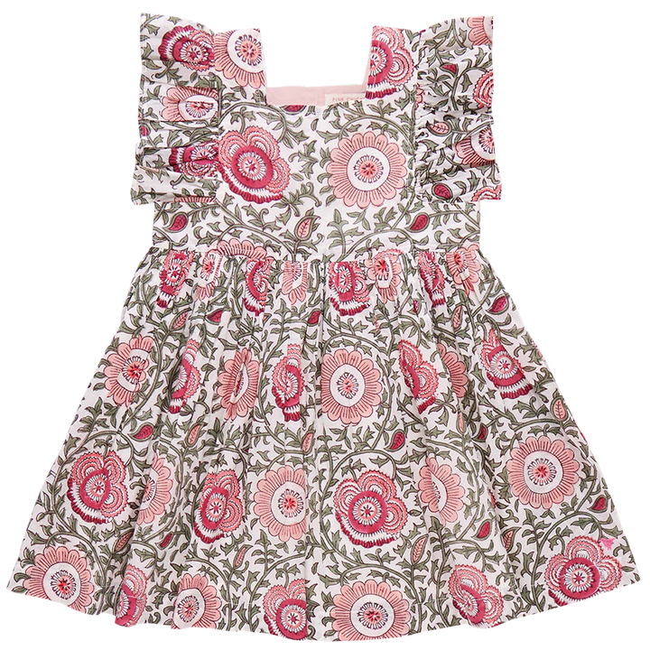 Girls Elise Dress - Pink Lisbon Floral