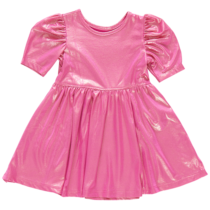 Girls Lame Laurie Dress - Pink