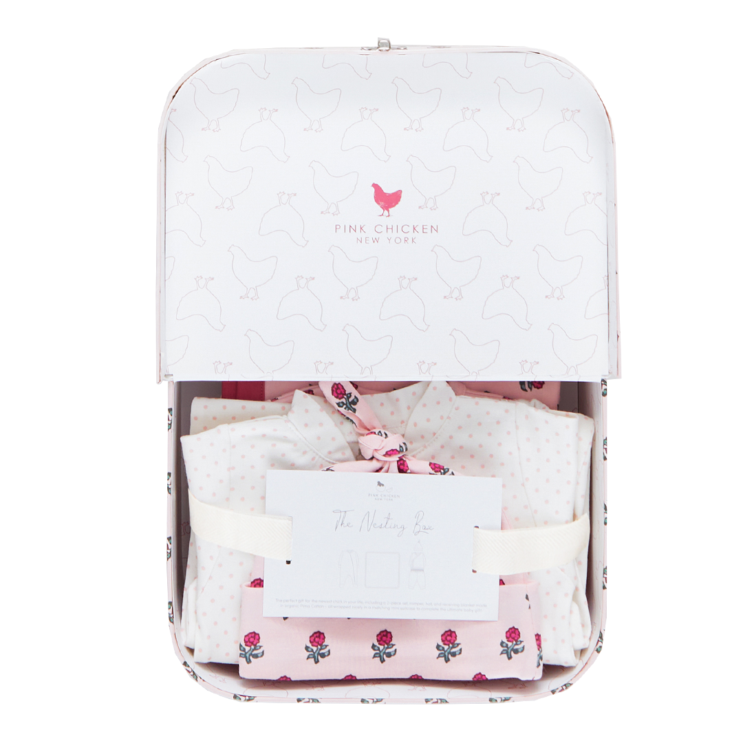 Nesting Box - Pink Tiny Flower