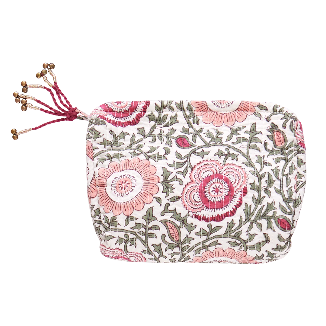 Quilted Pouch - Pink Lisbon Floral