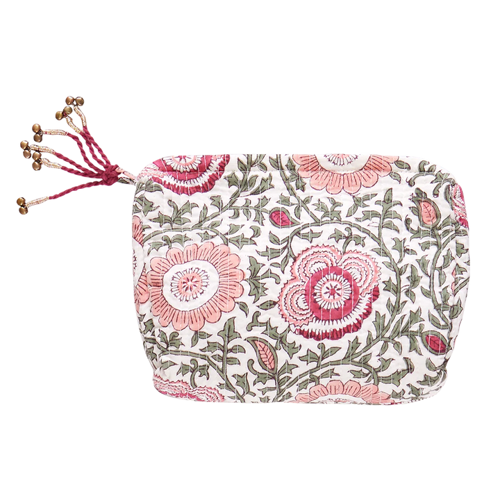 Quilted Pouch - Pink Lisbon Floral