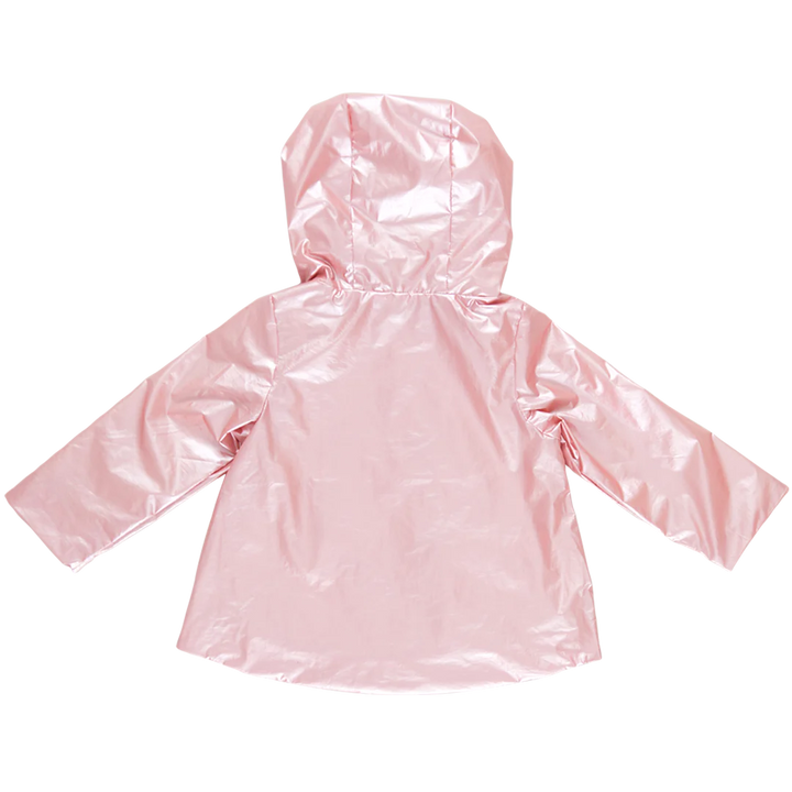 Girls Rafa Rain Coat - Pink Metallic Horses