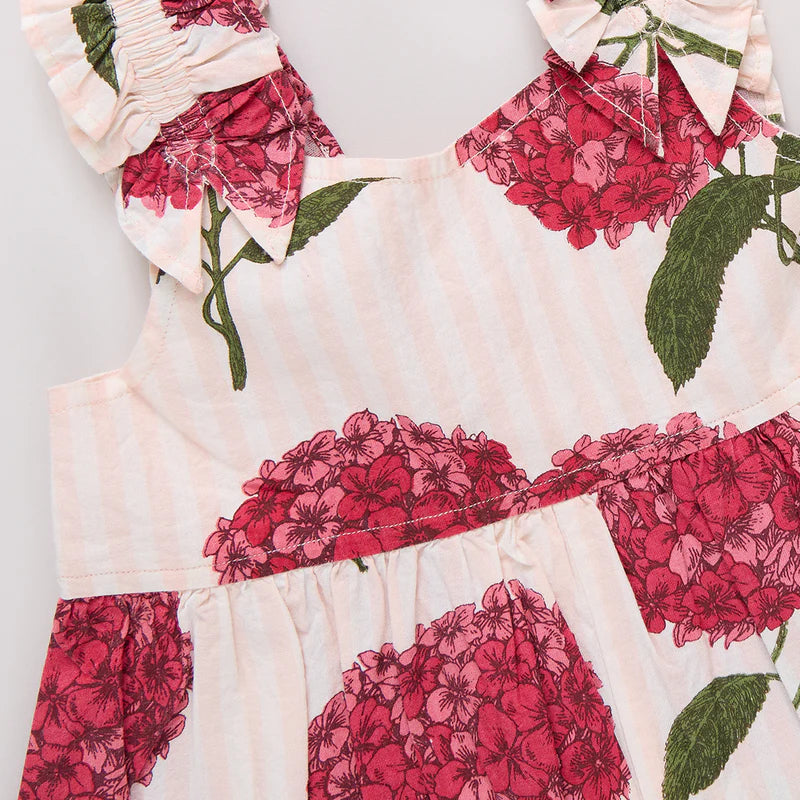 Baby Girls Via Jumper - Pink Stripe Hydrangeas