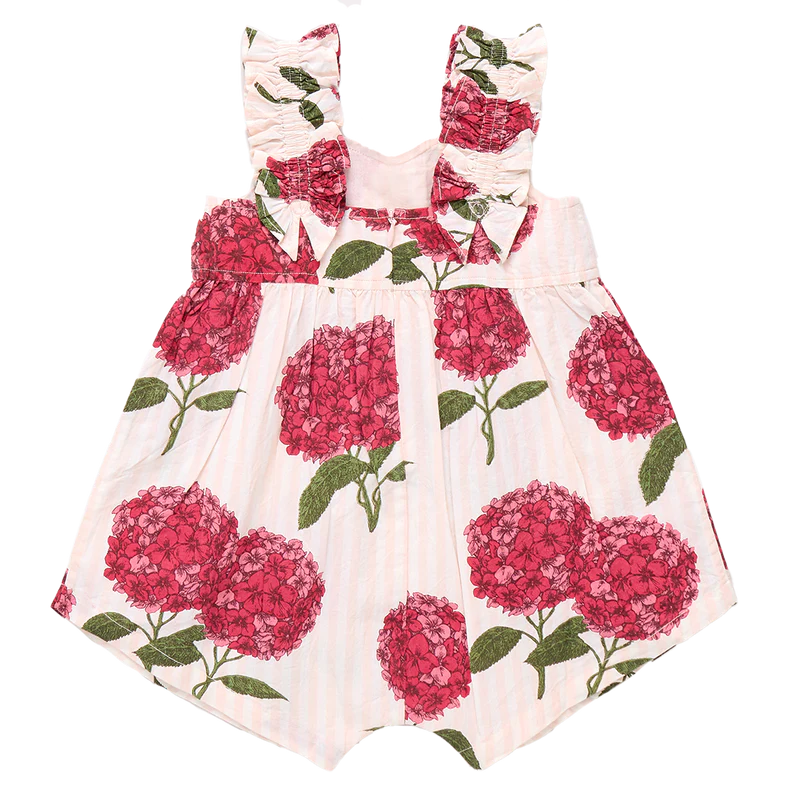 Baby Girls Via Jumper - Pink Stripe Hydrangeas