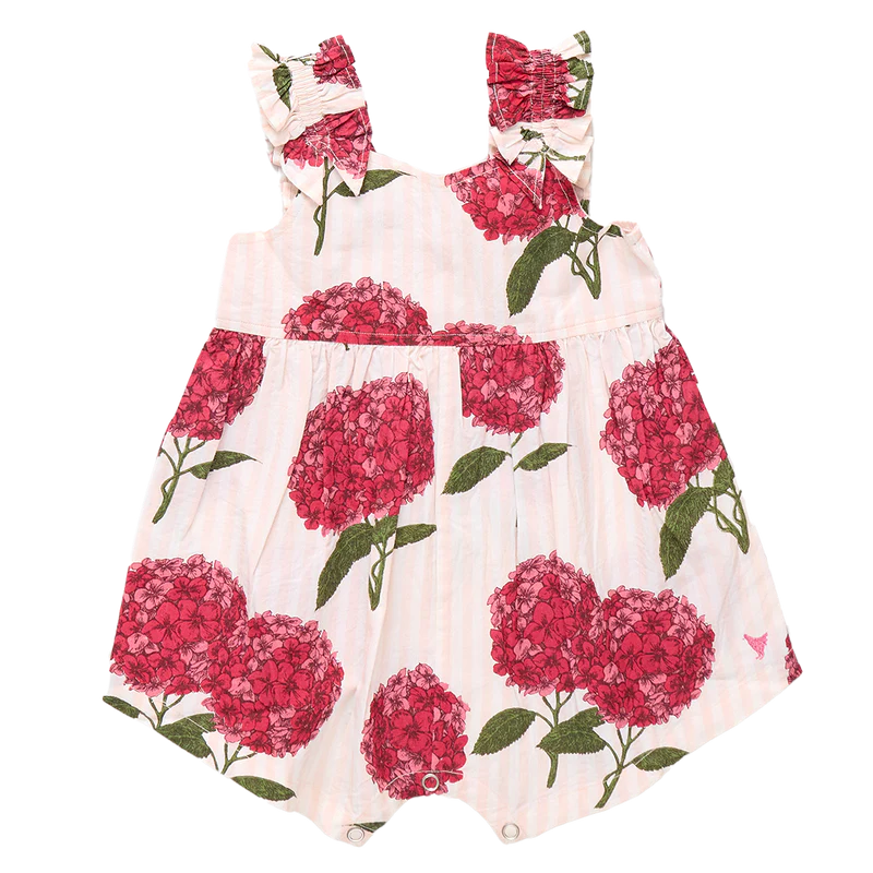Baby Girls Via Jumper - Pink Stripe Hydrangeas