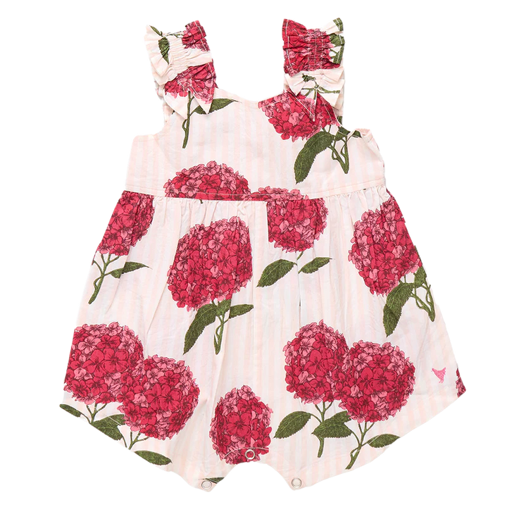 Baby Girls Via Jumper - Pink Stripe Hydrangeas