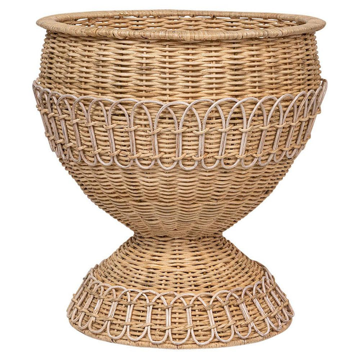 Provence Rattan Medium Urn - Whitewash