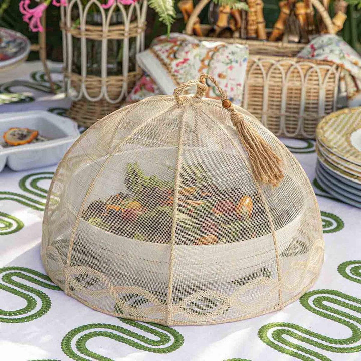 Tuileries Natural Garden Mesh Round Food Cover Set/2pc - Natural