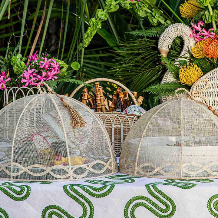 Tuileries Natural Garden Mesh Round Food Cover Set/2pc - Natural