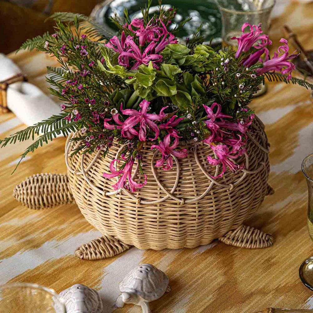 Provence Rattan Turtle Bowl - Whitewash
