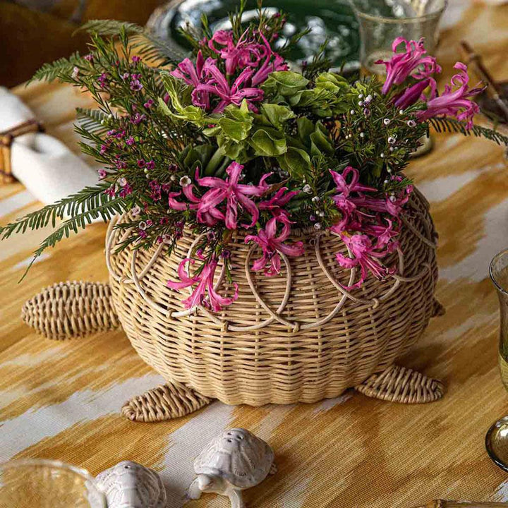 Provence Rattan Turtle Bowl - Whitewash