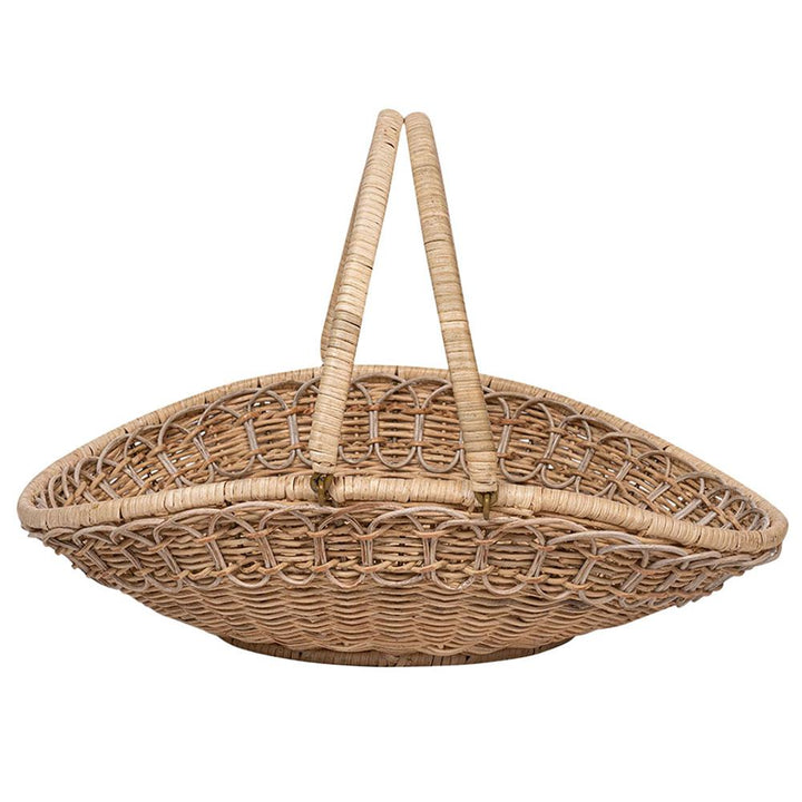Provence Rattan Medium Gathering Basket - Whitewash