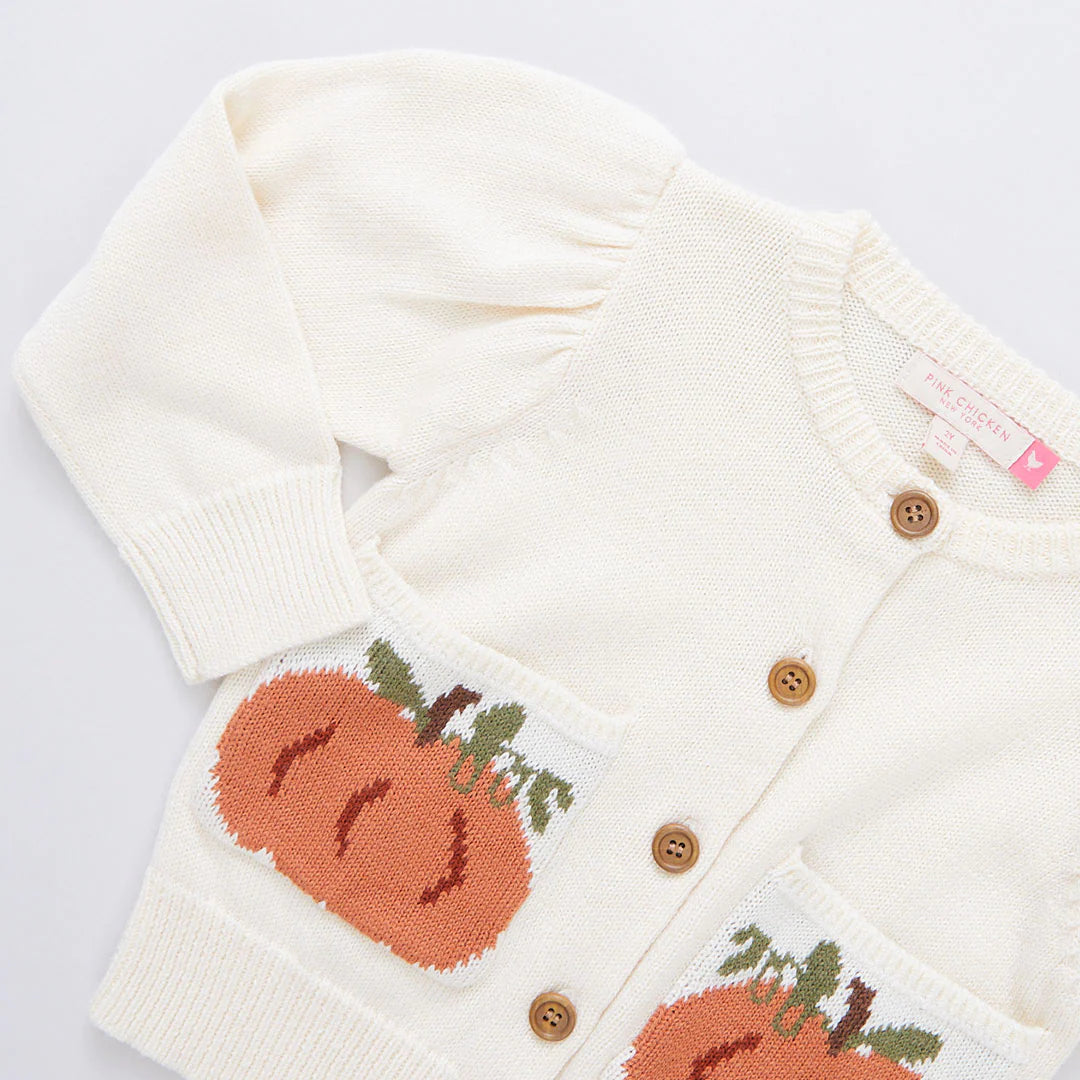 Baby Girls Pocket Sweater - Pumpkin