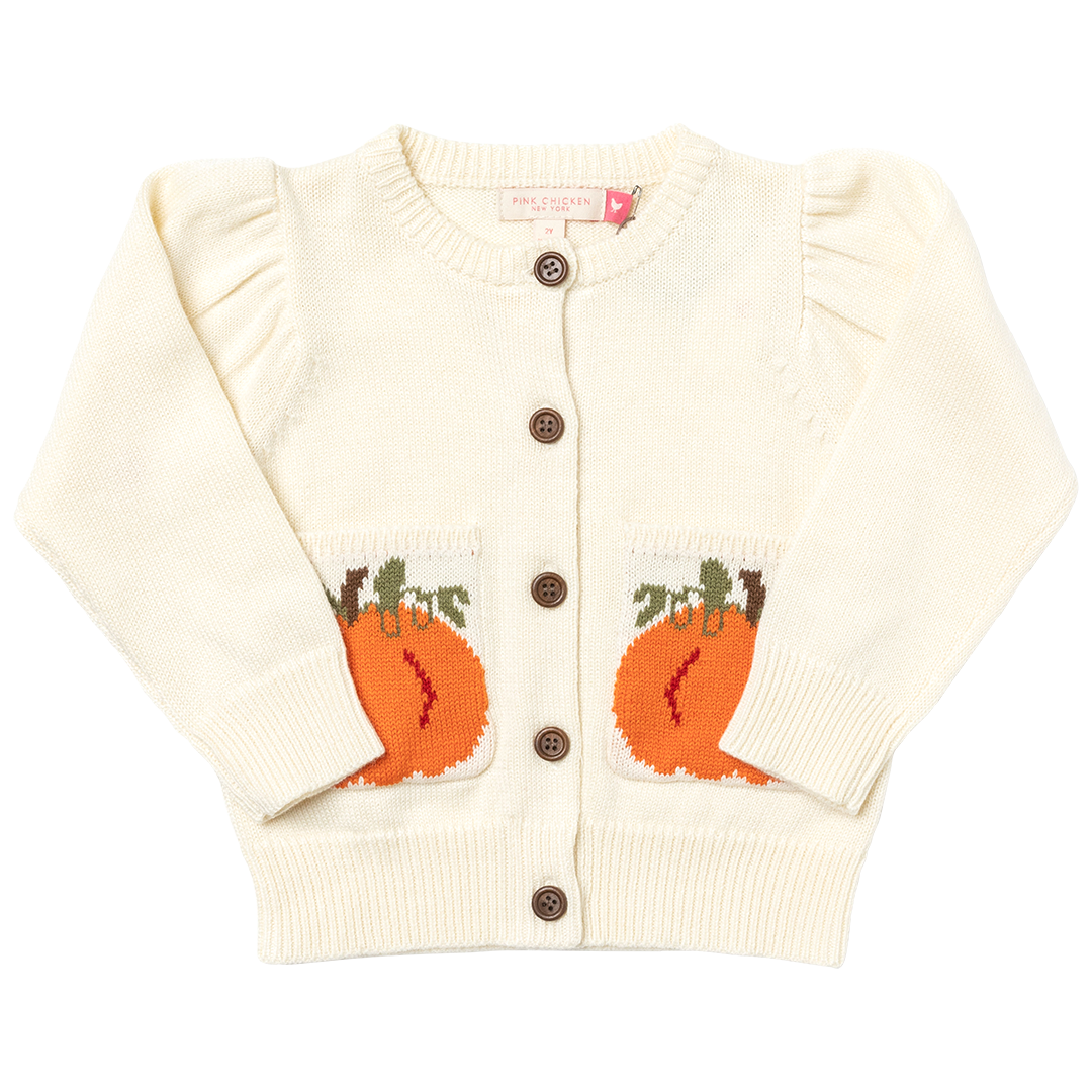 Girls Pocket Sweater - Pumpkin