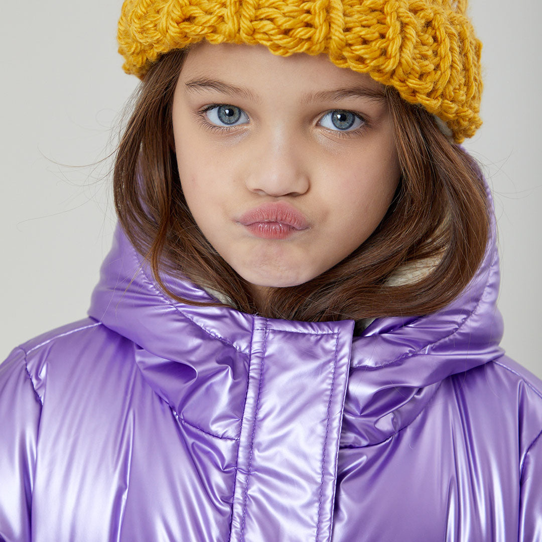 Girls Pete Puffer - Purple Metallic